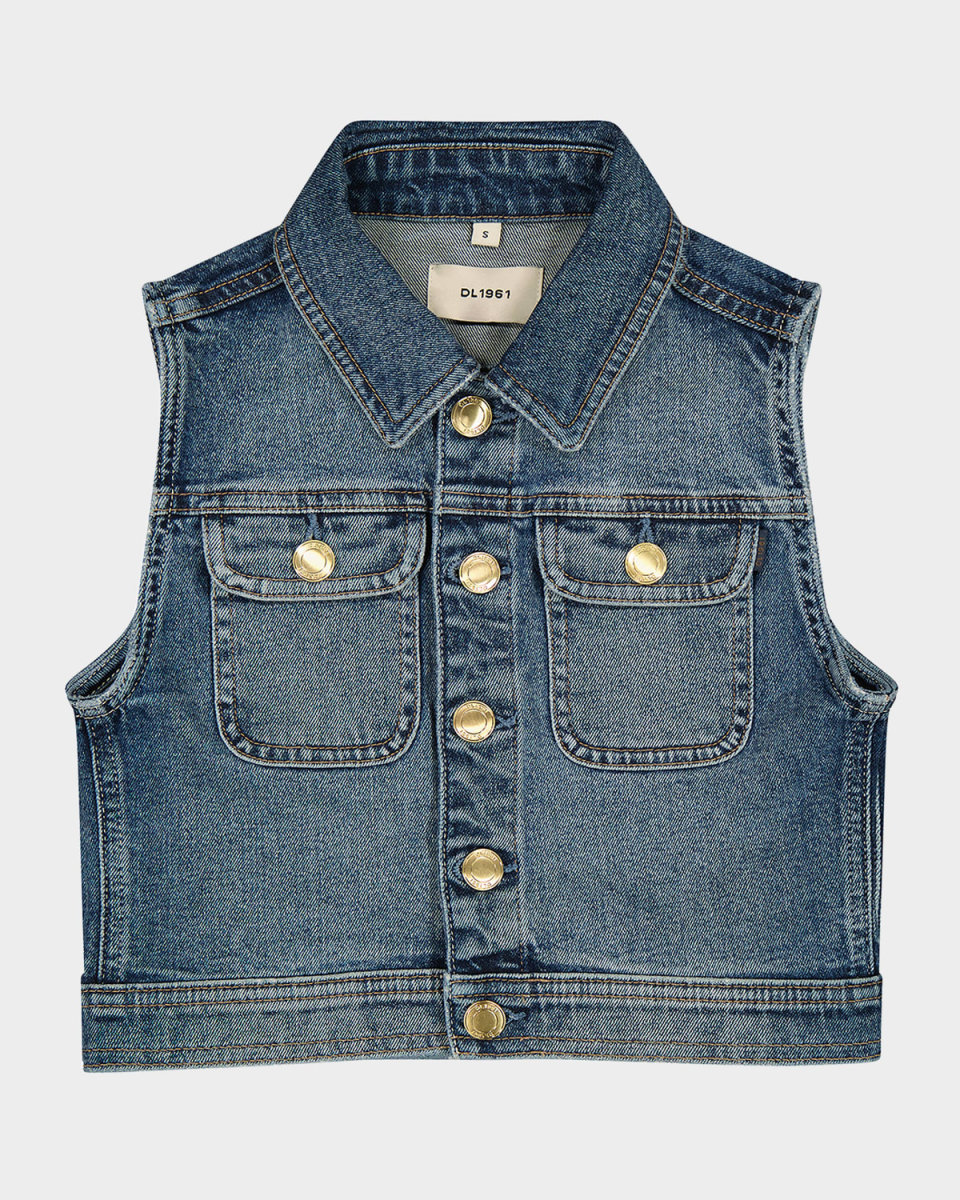 Girl's Manning Denim Vest, Size S-